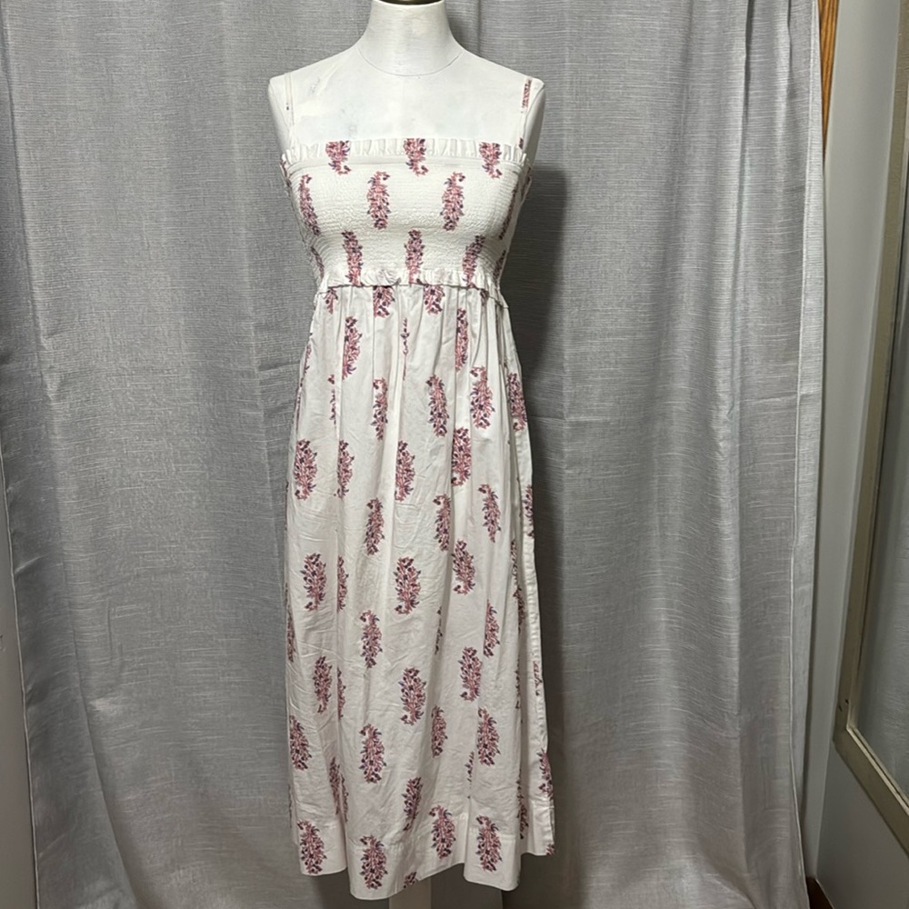 RE-IMAGINED by J Crew Sun Dress-Cotton-Sz XXS-White/Red/Blue-Maxi-EUC - Picture 2 of 16